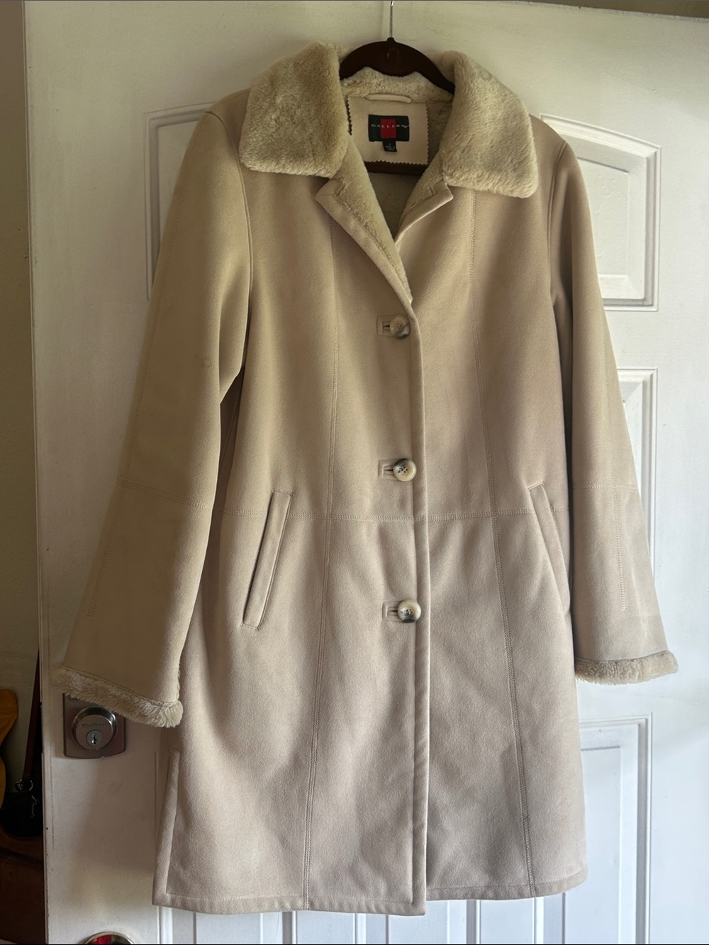 GALLERY FAUX SUEDE FLEESE LINED WARM WINTER SPORT COAT SZ S